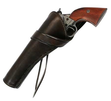  Old West Holsters and Gunbelts Brown Leather Un-Tooled |Antique Vintage Fashioned Wedding Theatrical Reenacting Costume |