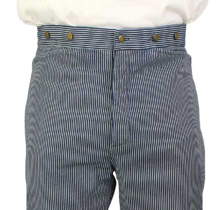 Mens Worker Pants Striped, Blue-White