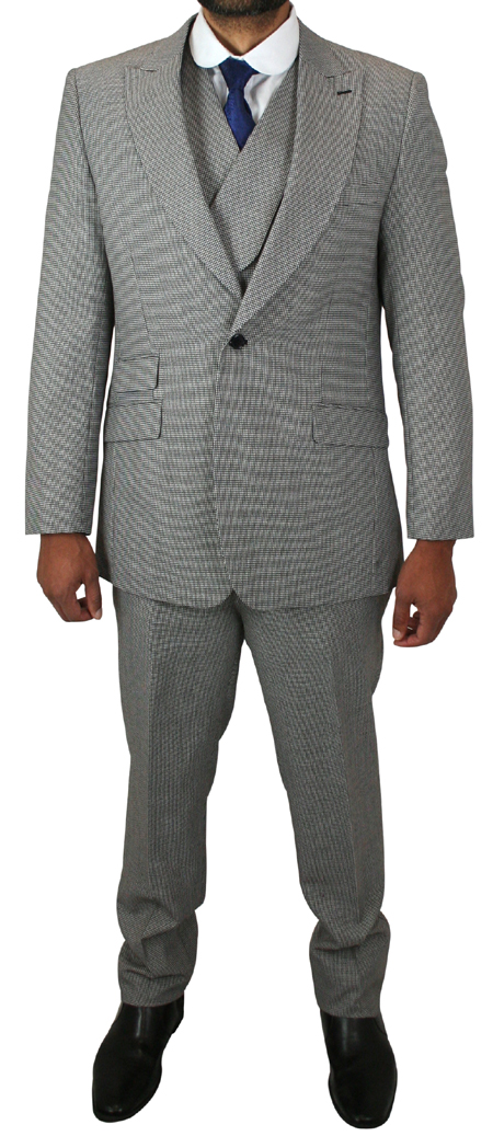  Victorian Edwardian Mens Suits Black Gray Wool Plaid |Antique Vintage Old Fashioned Wedding Theatrical Reenacting Costume |