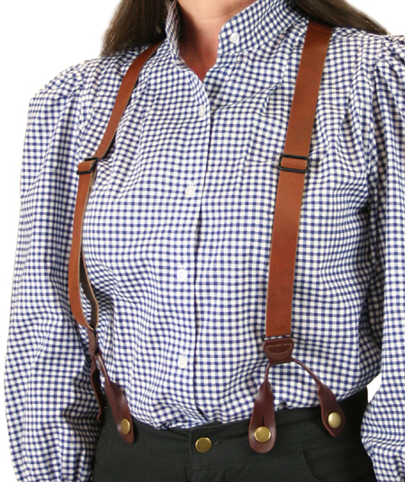  Victorian Old West Steampunk Edwardian Suspenders Brown Leather Y-Back Braces |Antique Vintage Fashioned Wedding Theatrical Reenacting Costume |