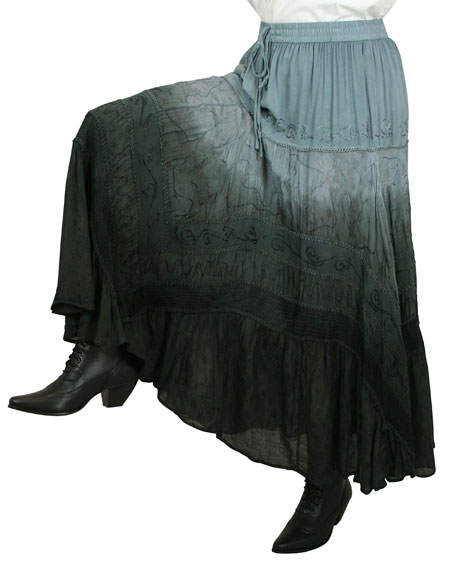  Victorian Steampunk Ladies Skirts Black Synthetic Floral Work Dress |Antique Vintage Old Fashioned Wedding Theatrical Reenacting Costume |