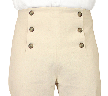  Victorian Regency Mens Pants Tan Cotton Solid Fall Front Trousers Dress |Antique Vintage Old Fashioned Wedding Theatrical Reenacting Costume |