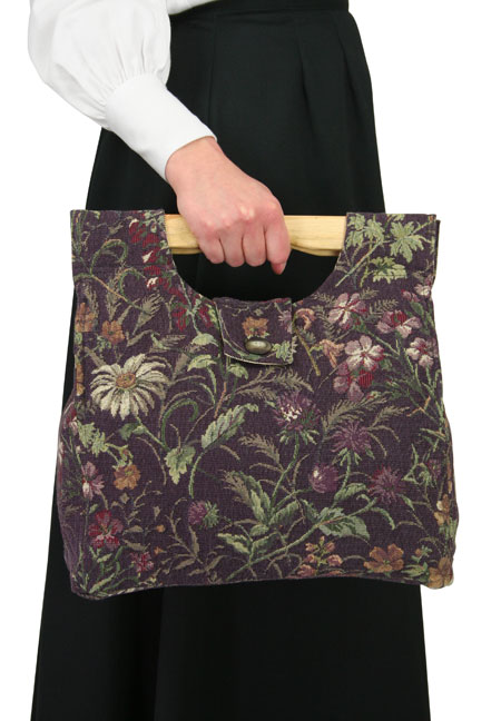  Ladies Accessories Purple Carpetbags |Antique Vintage Old Fashioned Wedding Theatrical Reenacting Costume |