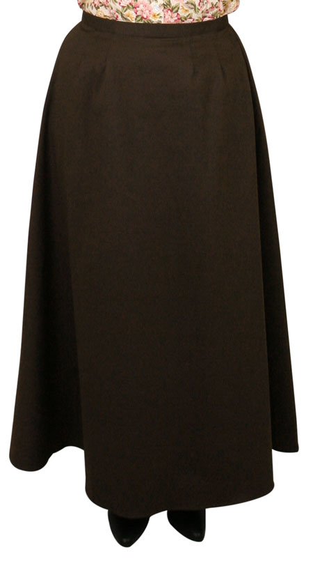 Cotton Twill Walking Skirt - Brown