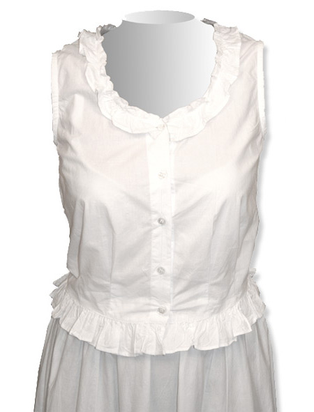 Traditional Victorian Camisole - White Cotton