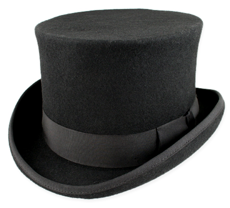 Mad Hatter Straw Top Hat, Black Straw Top Hat, Black Top Hat