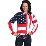 Star Spangled Short Sleeve Western Blouse - Red