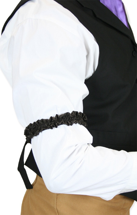 Deluxe Silk Sleeve Garters Chocolate (One Pair)