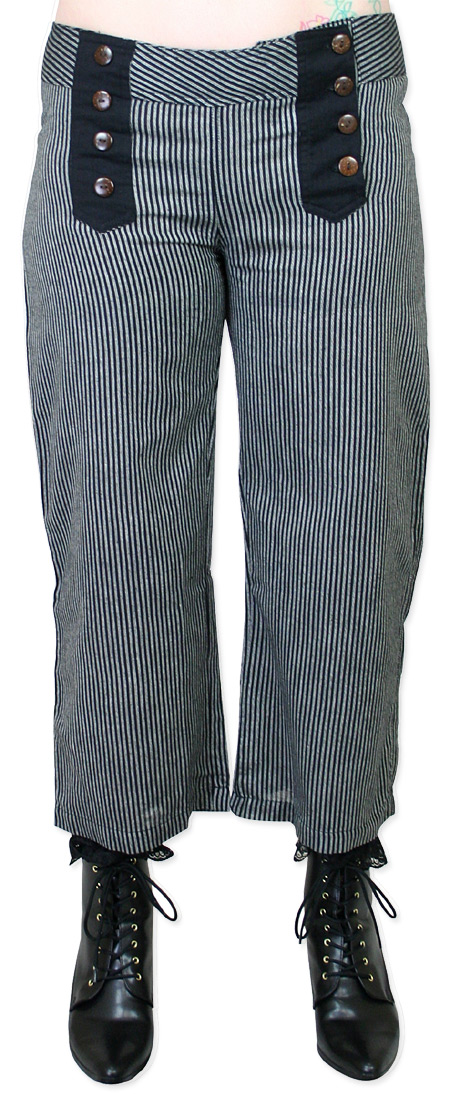 pants with black and white stripes