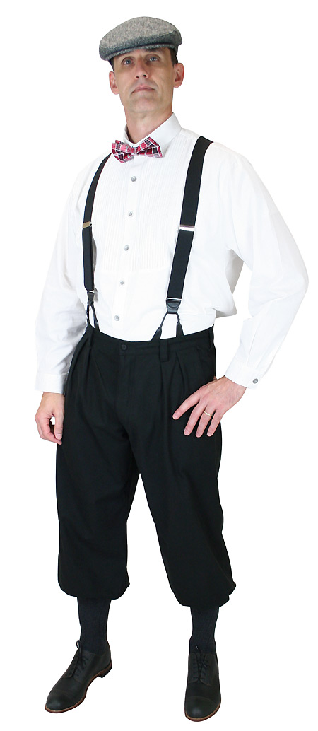 1800s Mens Black Cotton Blend Solid Knicker 1800s Mens Black Cotton Blend Solid Knicker