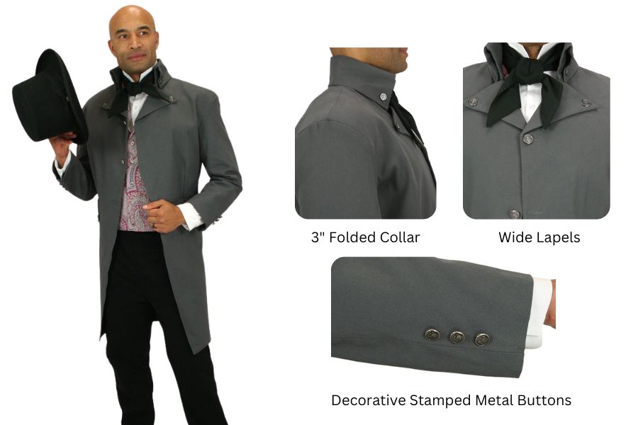 Authentic, High Collar Regency Cutaway Coats
