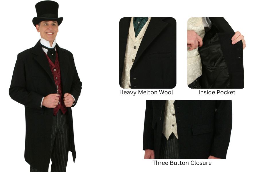 100% Wool Men's Frock Coat