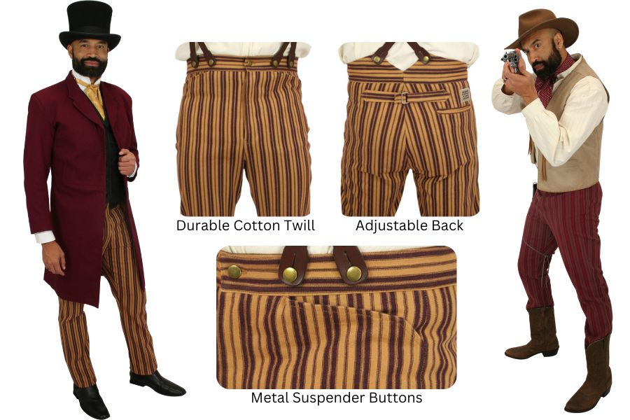 Placerville Striped 1800s Trousers